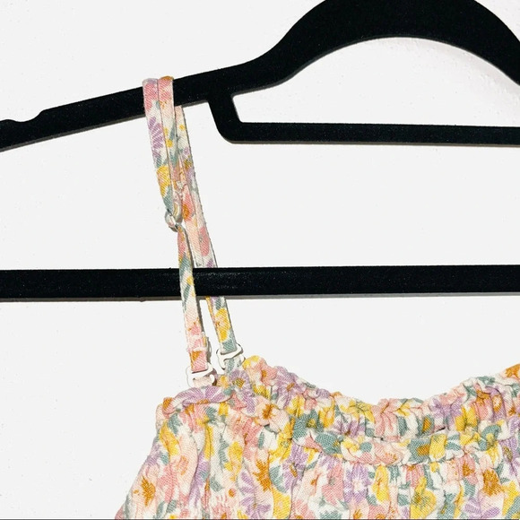 American Eagle Multicolor Ditsy Floral Print Smock Multi-way Cropped Top Xsmall - Picture 6 of 11